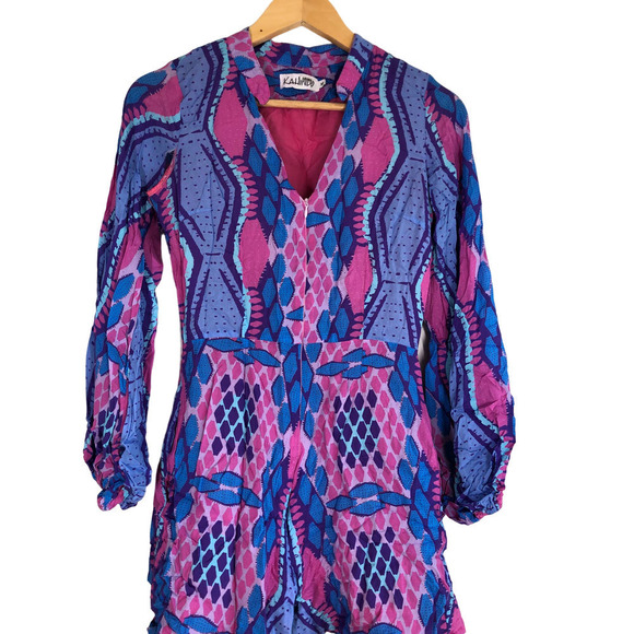 Kahindo Kisumu Romper Balloon Longsleeves Pink Flamingo Print Medium - Picture 4 of 12